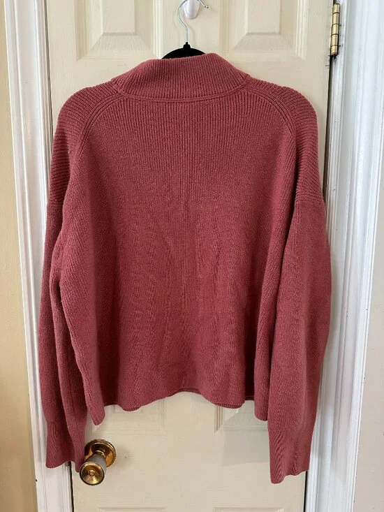 Lululemon Merino Wool-Blend Ribbed Turtleneck Sweater Brier Rose Size 14 - Picture 7 of 11